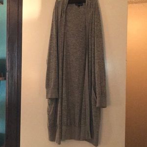 Comfy knee length soft hooded cardigan